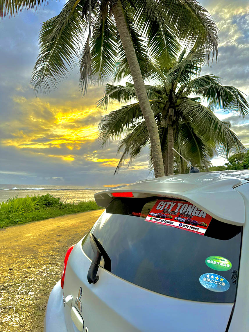 car sunset